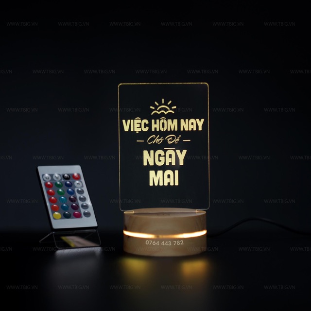[Siêu Hot] Đèn Slogan khắc chữ Tạo Động Lực decor 3D bàn làm việc LEVU