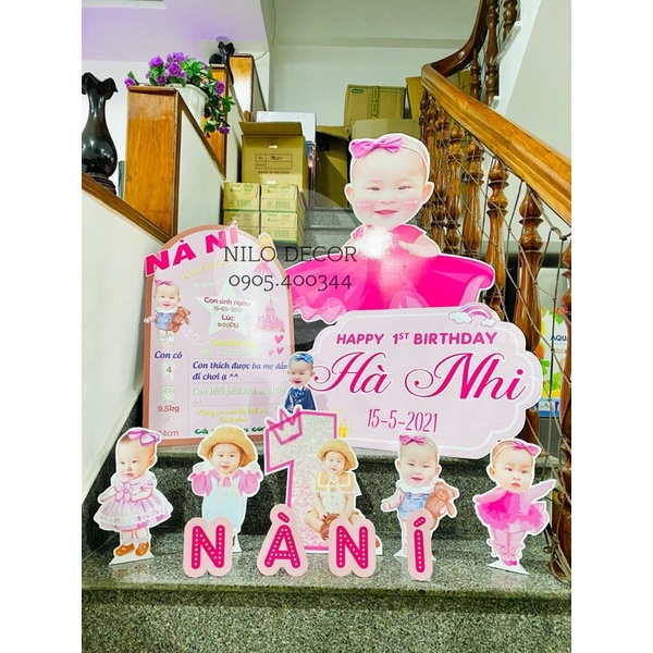 Hình chibi sinh nhật  cao 25cm, thiết kế chibi sinh nhật cho bé trang trí tiệc sinh nhật