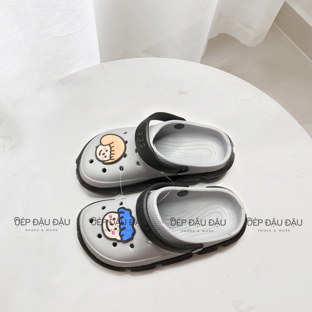 Dép Cross Sticker Boy &amp; Girl ⚡️SIÊU HOT⚡️  Dễ Thương Siêu Nhẹ Đế Chống Trơn Trượt