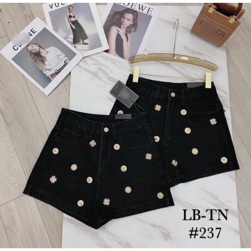 Quần sooc jean đính hoa hàng QCL1