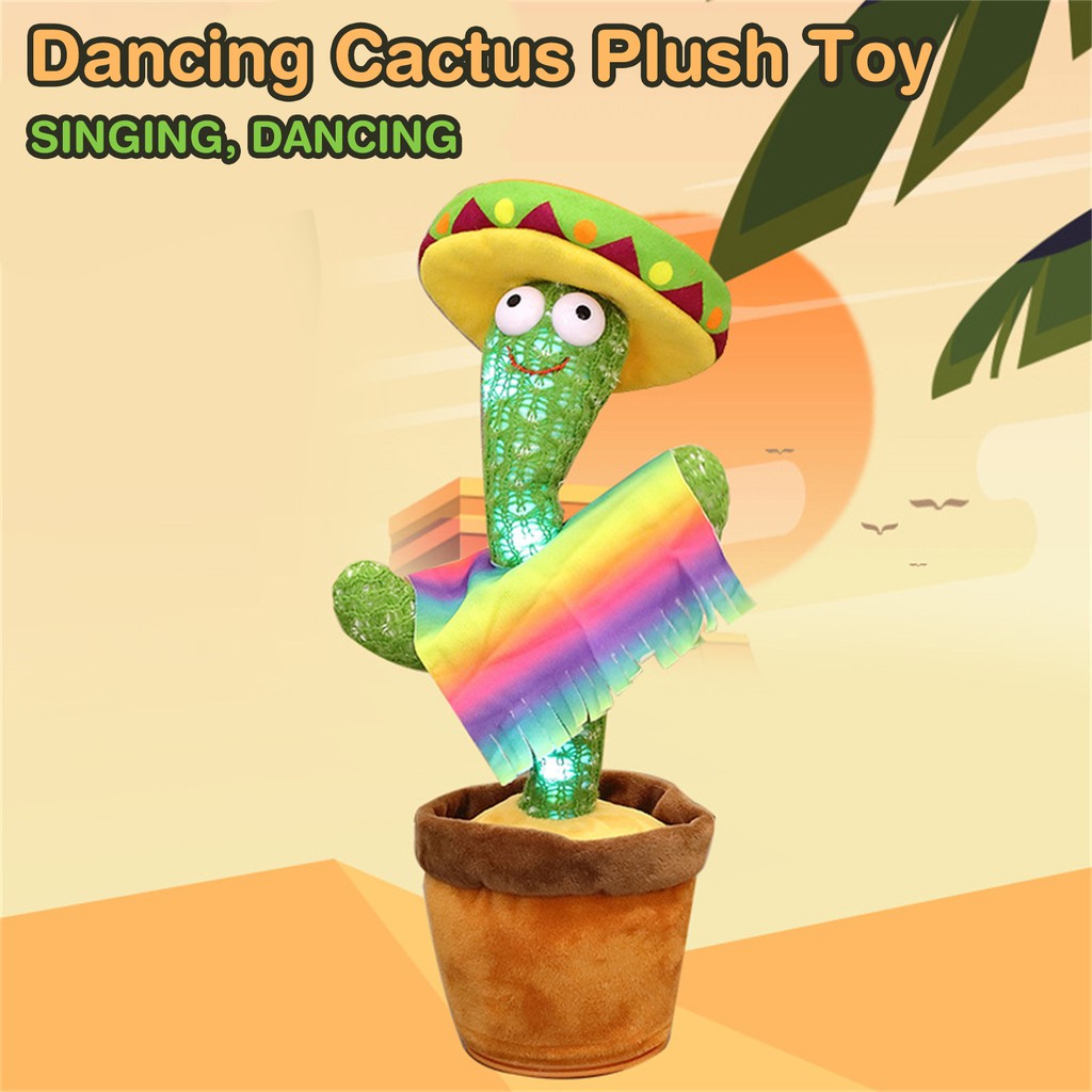 Giá thấp nhấtↂNew Cactus Plush Đồ chơi sang trọng Điện tử Khiêu vũ Xương rồng 3 bài hát tiếng Anh và nhảy múa Quà tặng t