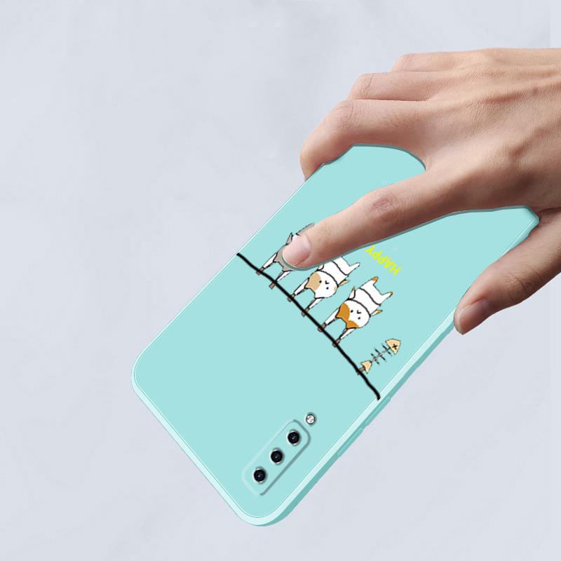 Ốp lưng SAMSUNG A7 2018 SAMSUNG A50 SAMSUNG A70 SAMSUNG A50S A30S Ốp Điện Thoại Silicone Mềm In Hình Mèo LSMM01 Cho SAMSUNG A7 2018 SAMSUNG A50 SAMSUNG A70 SAMSUNG A50S A30S viền vuông cute