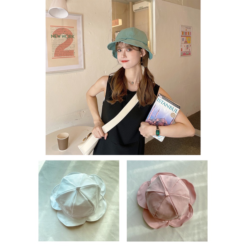 Nón Tai Bèo Chống Nắng Vành Rộng Điều Chỉnh Được Kiểu Hàn Quốc Dễ Thương Cho Nữ