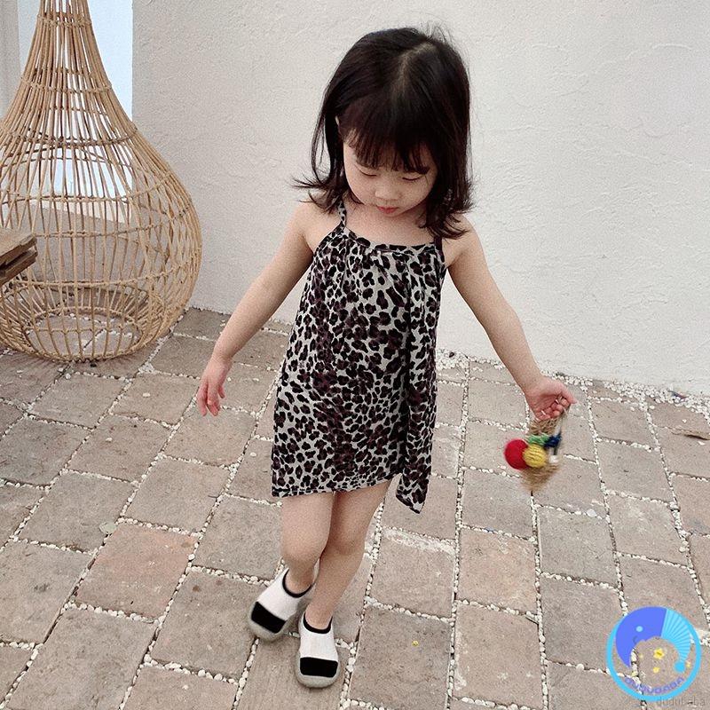 Đầm bé gái 1-7 tuổi in họa tiết da báo