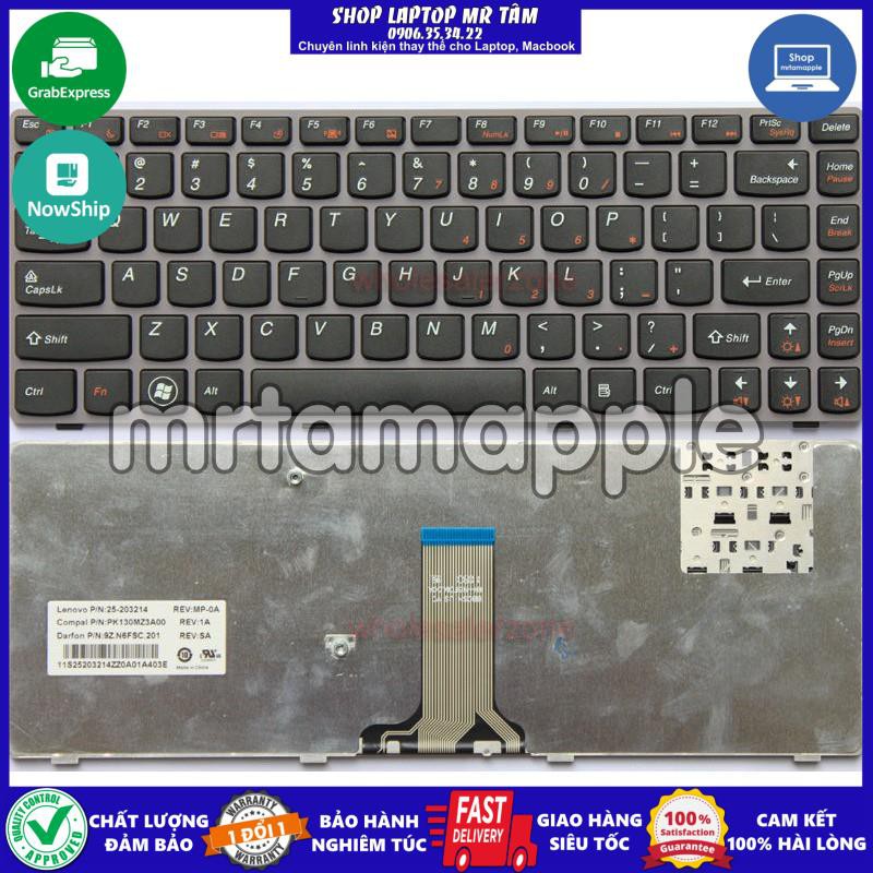 (KEYBOARD) BÀN PHÍM LAPTOP LENOVO Y480 dùng cho Ideapad Y480 Y480N Y480M Y480A Y480P