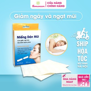 Miếng dán mũi giảm ngáy khi ngủ, chống nghẹt mũi hộp 12 miếng