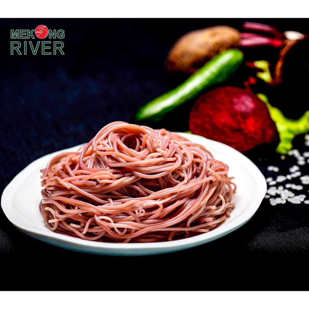 Bún gạo lứt huyết rồng Mekong River 300gr/gói, bún tươi gạo lức ăn kiêng