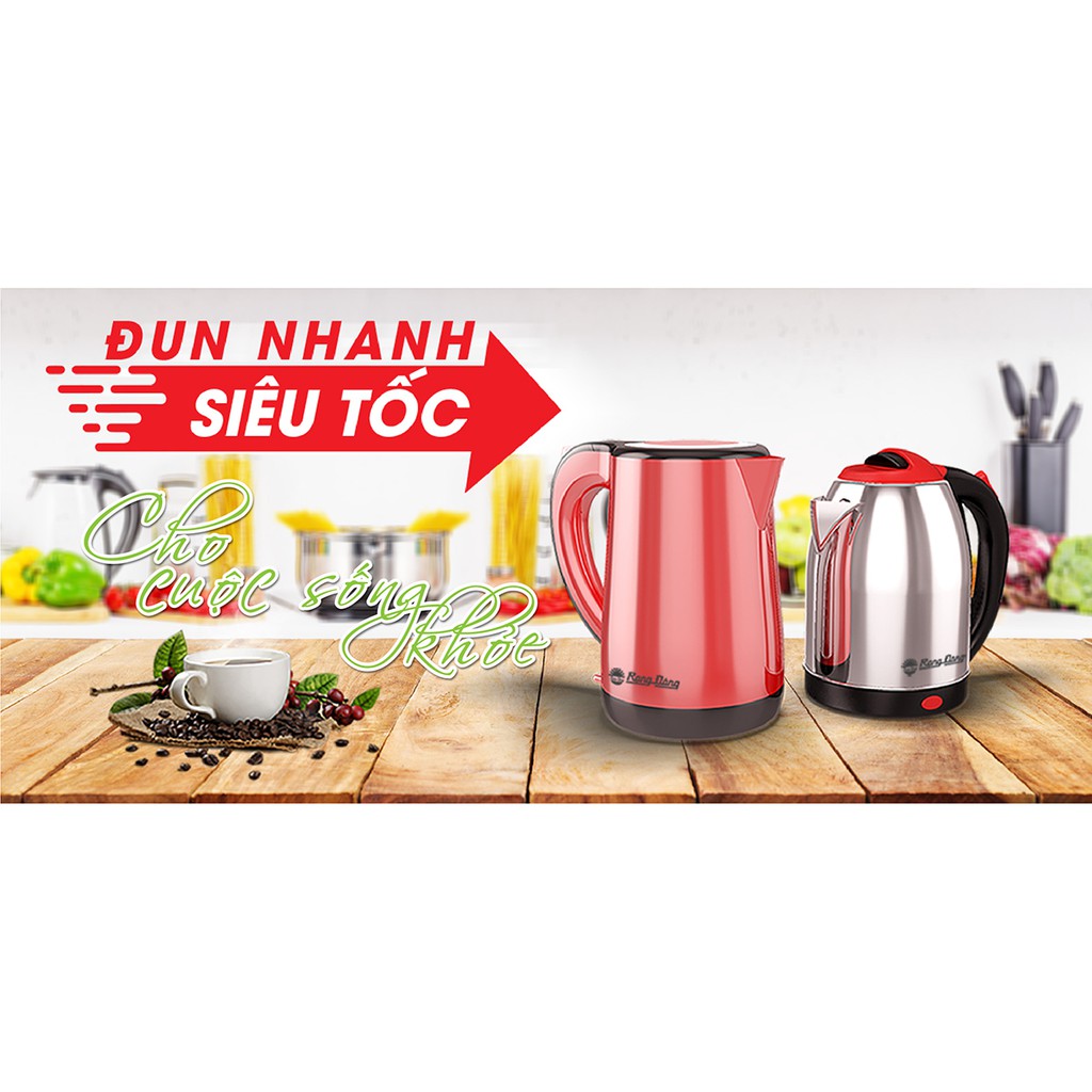 Ấm điện, bình đun nước siêu tốc cao cấp chính hãng Rạng Đông 1,7 lít Model: RD - AST17P1