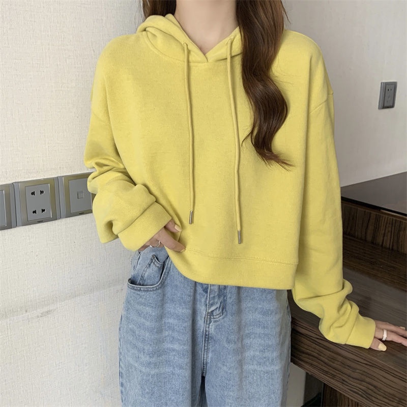 Áo hoodie lửng tay dài thời trang dành cho nữ