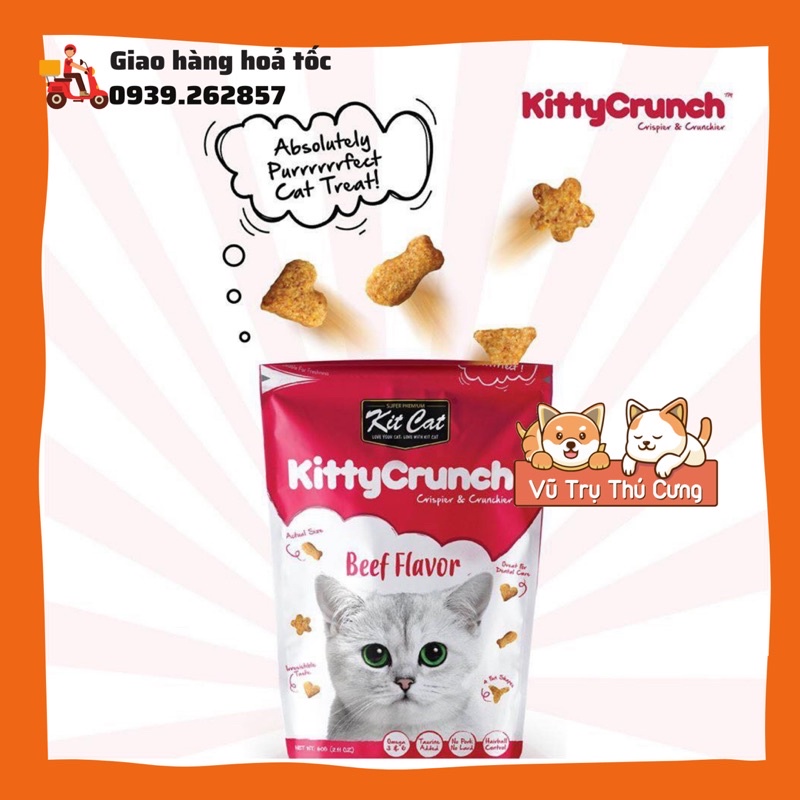 Bánh thưởng cho mèo Kit Cat Kitty Crunch 60g, Snack cho mèo mọi độ tuổi