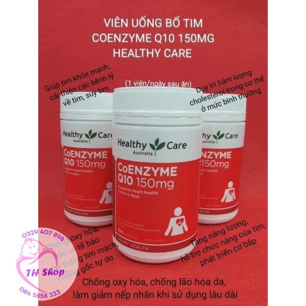 [MẪU MỚI] Bổ Tim Healthy Care CoEnzyme Q10 150mg 100 Viên Úc Chuẩn Chính Hãng | Thế Giới Skin Care