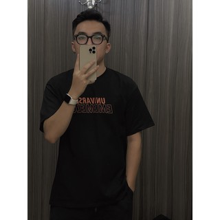 Áo phông cộc tay NELLY cotton UNIVARSEL  TRẮNG dáng OVERSIZE và UNISEX-(SẴN)