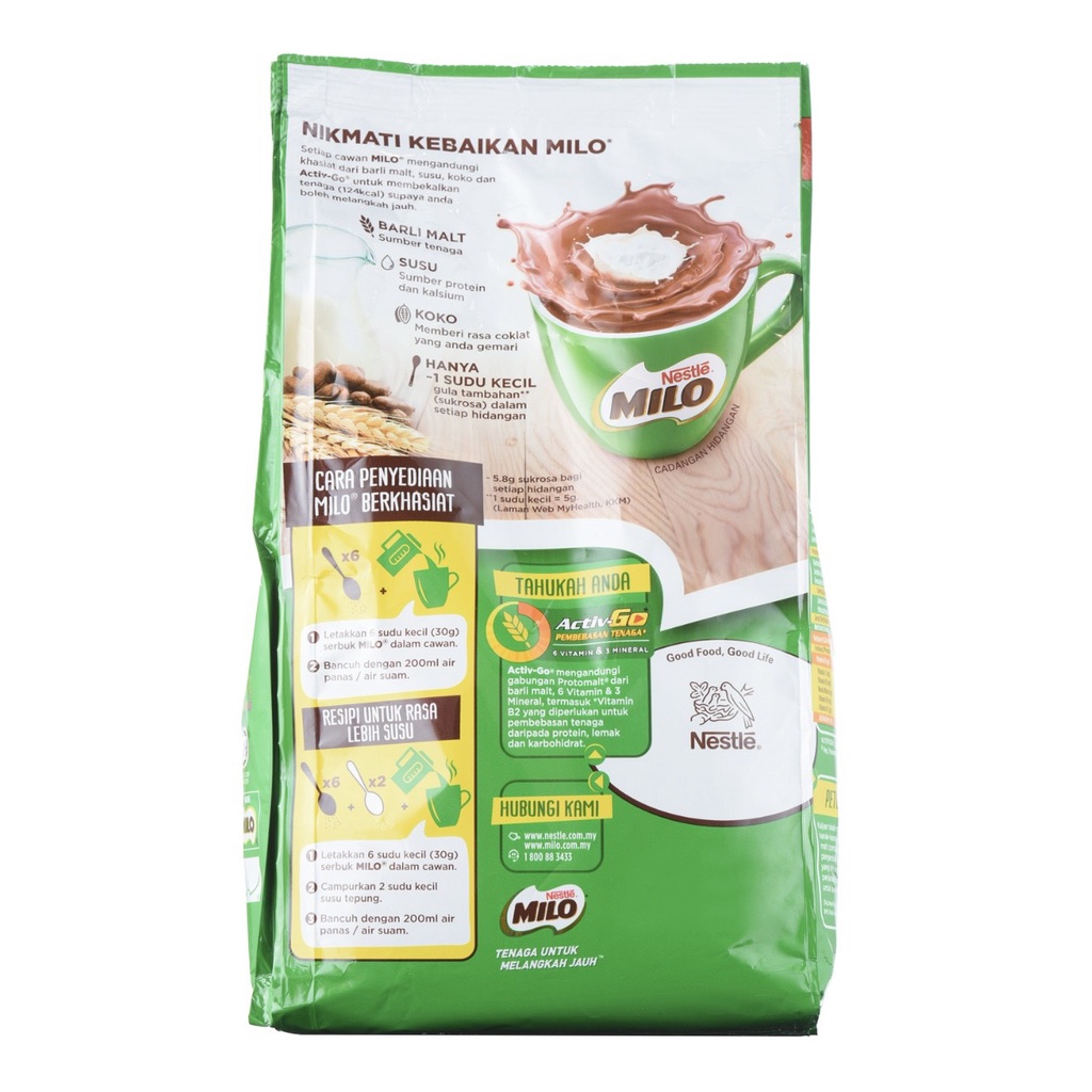 Milo Sữa Bột Nguyên Chất Nestle Milo Malaysia - Bịch 1 Kg