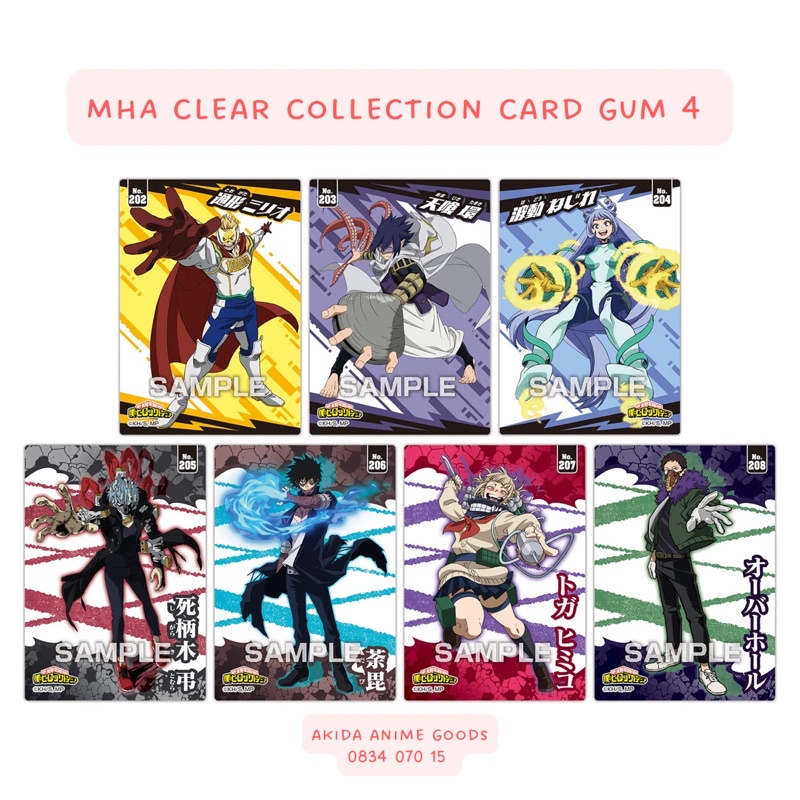 Pack random/ Thẻ nhân vật - clear card - My hero academia collection gum 4