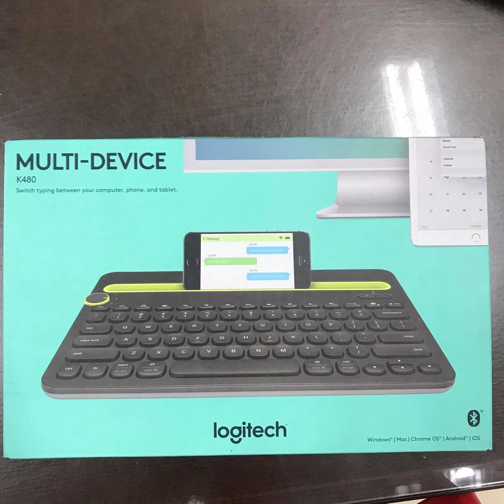 Bàn phím Logitech K480 Bluetooth Trắng/đen chính hãng kết nối được 3 thiết bị cùng 1 lúc có công tác thay đổi thiết bị