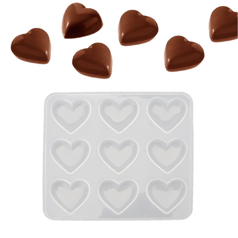 ❀AUTU 9 Cup Heart  Silicone Mould Baking Cupcake Resin Jewelry Mold