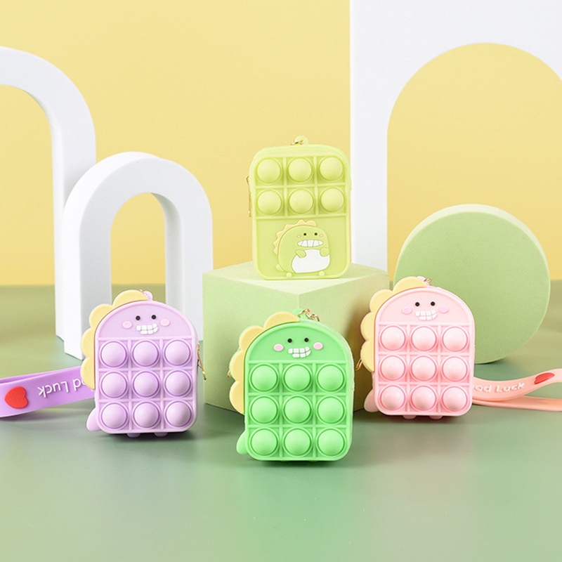 Ví mini thiết kế phong cách Pop It kèm dây và móc khóa nhiều hình cute dễ thương