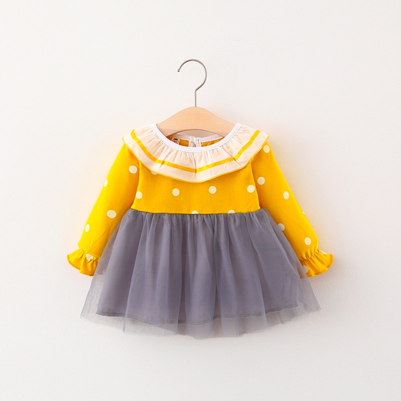 Váy Chấm Bi Cho Bé Gái Size 0-3 Tuổi