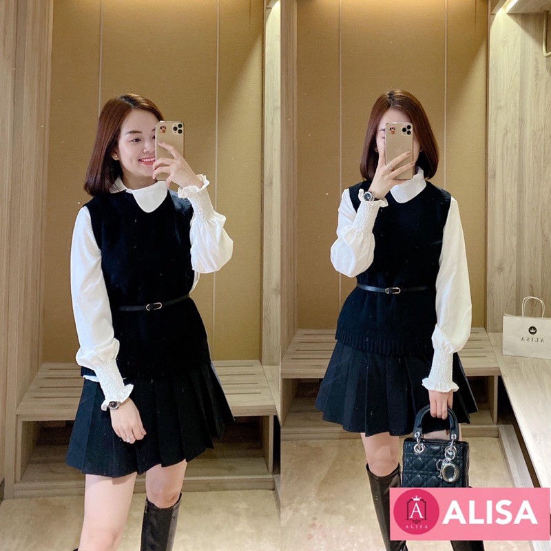 Set áo somi kèm gile len và đai - ALISA | BigBuy360 - bigbuy360.vn