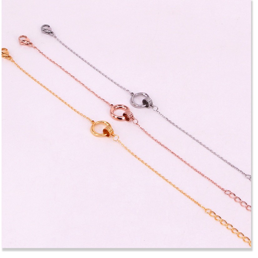 Vòng tay nữ Lắc tay nữ TITAN nhẫn đôi hình học S10-505A - CAM KẾT KHÔNG GỈ, KHÔNG BAY MÀU - BẢO HÀNH 12 THÁNG