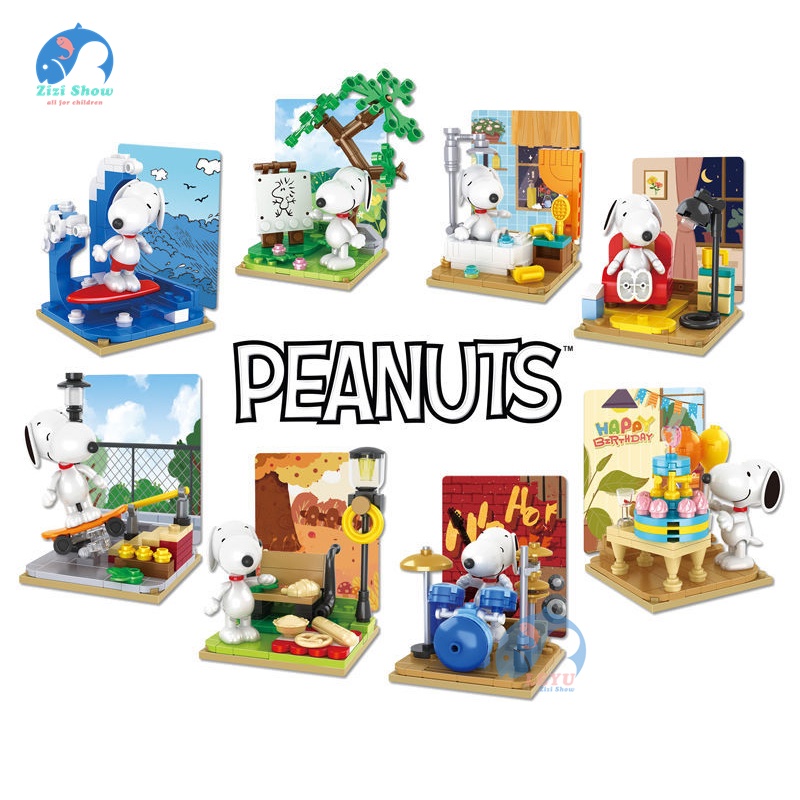 Mô Hình Đồ Chơi Hình Snoopy Đậu Phộng Sáng Tạo Để Bàn Trang Trí