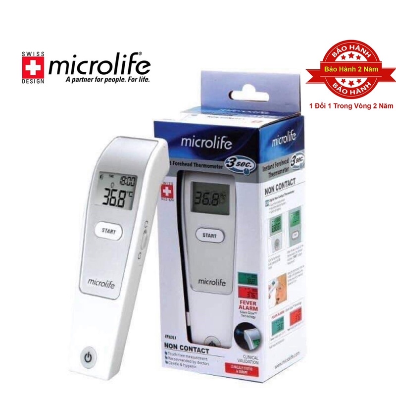 NHIỆT KẾ ĐIỆN TỬ HỒNG NGOẠI MICROLIFE FR1MF1 THUỴ SĨ - BẢO HÀNH CHÍNH HÃNG 2 NĂM