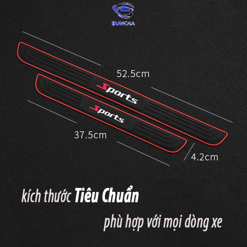 Bộ 5 miếng nẹp cao su bậc cửa và nẹp cốp chống xước bậc cửa ô tô, xe hơi