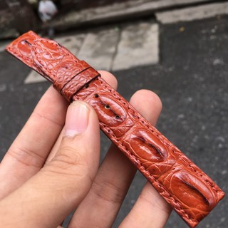 Dây đồng hồ hột lưng da cá sấu cao cấp (Trong lót da bò)