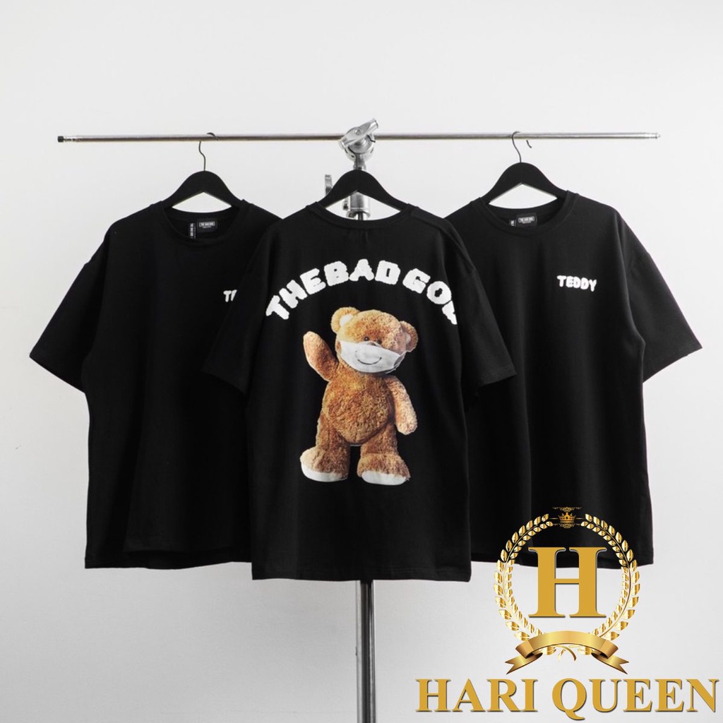 Áo phông Gấu The Bad Good 3 màu  Áo thun tay lỡ Unisex nam nữ kiểu hàn quốc vải cotton HARI