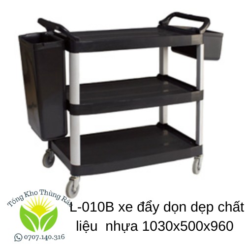 Xe dọn đồ thức ăn , Xe đẩy thu dọn thức ăn bằng nhựa, Xe đẩy dọn bàn , Xe đẩy phục vụ nhà hàng