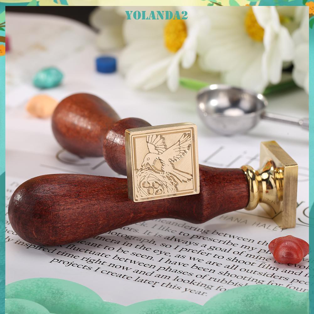 Con Dấu Sáp Hình Vuông Hoạ Tiết Động Vật Phong Cách Retro