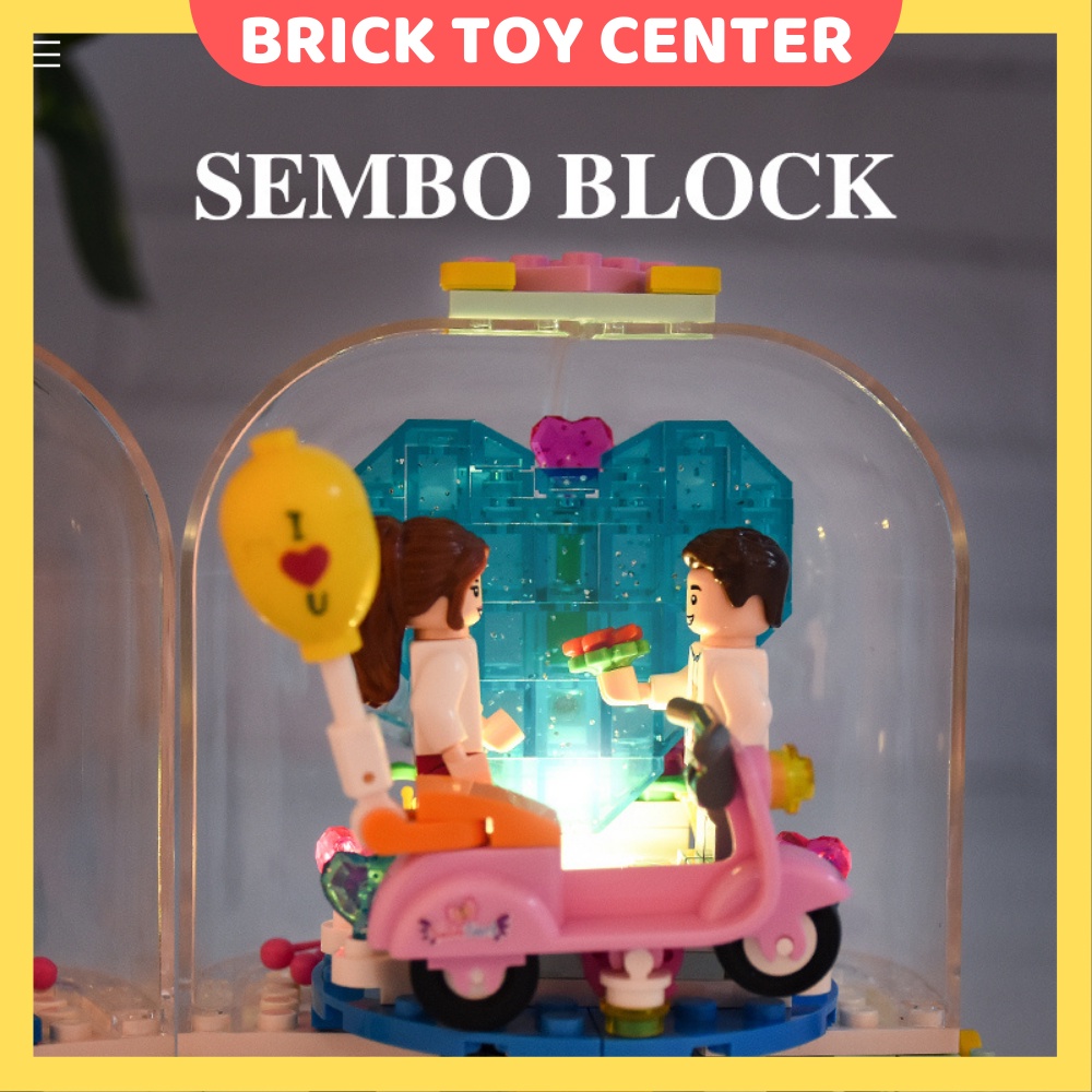 Đồ chơi lắp ráp Sembo block 601133 mô hình hộp xoay quà tặng người yêu 286 chi tiết quà Valentine