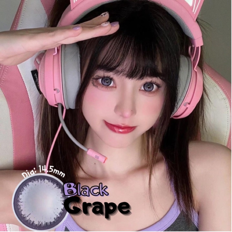 MỘT ĐÔI KÍNH ÁP TRÒNG MÀU XÁM ÁNH TÍM BLACK GRAPE LENS CÓ ĐỘ CẬN SIÊU ÊM SIÊU MỀM NỘI ĐỊA TRUNG QUỐC