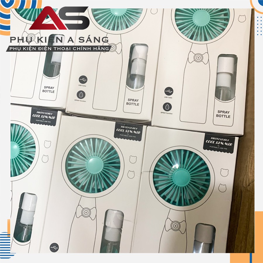 [ Có Video Thực tế ] [ Chính Hãng ] Quạt Phun Sương Cầm Tay Nhỏ Gọn Portable usb Fan KD 137 KD138 [ Full box + cáp sạc ]