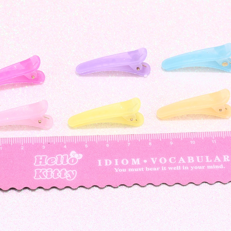 Set 10 kẹp tóc mỏ vịt 3.6cm bằng nhựa màu sắc kẹo ngọt xinh xắn cho bé gái