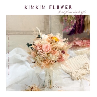 Bó hoa cưới cầm tay tong màu vintage, bó hoa cưới bất tử, hoa cưới vĩnh cửu