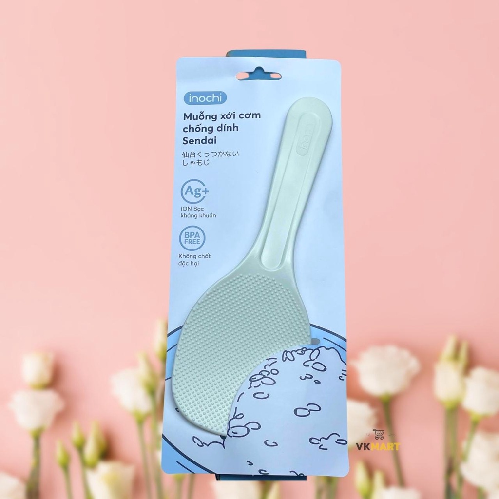 Muôi Xới Cơm Chống Dính,Thìa Xới Cơm Đế Đứng Sendai inochi Cao Cấp