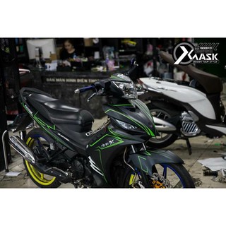 Tem Exciter 135 Mẫu Đen Nhám Chỉ Xanh