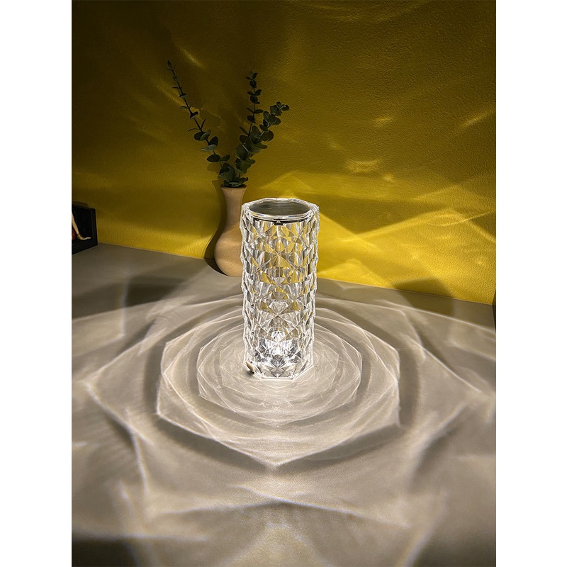 Đèn Pha Lê Kim Cương Để Bàn Cảm Ứng Nhiều Màu, Decor Trang Trí Phòng Ngủ 3D, Phong Cách Hàn Quốc