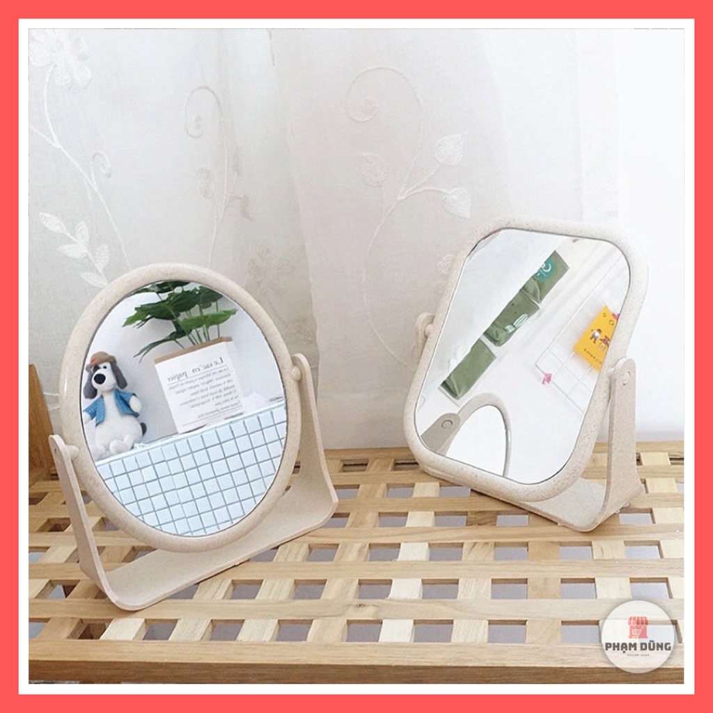 Gương soi để bàn lúa mạch , kiếng soi trang điểm đề bàn