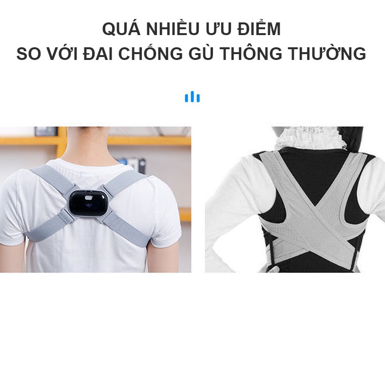 Đai chống gù lưng Smart Pose có màn hình hiển thị - Dây Đeo Chống Gù Lưng Báo Rung Khi Ngồi Sai Tư Thế