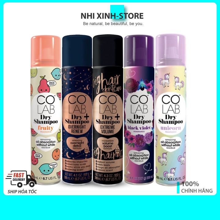 Dầu Gội Khô Colab Dry Shampo-Uk (200ml)