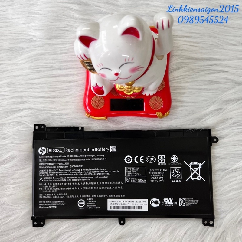 PIN BI03XL ON03XL CHO HP PAVILION X360 M3-U 13-U M3-U001DX M3-U103DX -BATTERY ORIGINAL