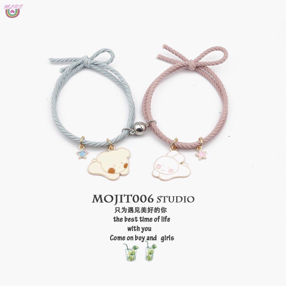 Set 2 vòng tay cao su nam châm hình phi hành gia Cinnamoroll cho nam nữ