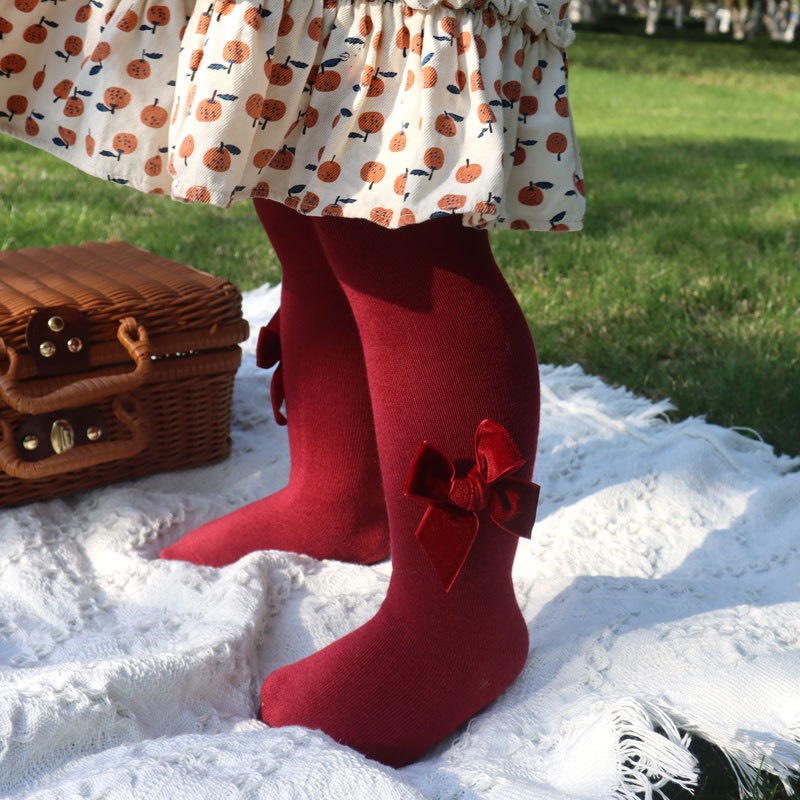 Quần tất nơ nhung cho bé gái (Ảnh thật)