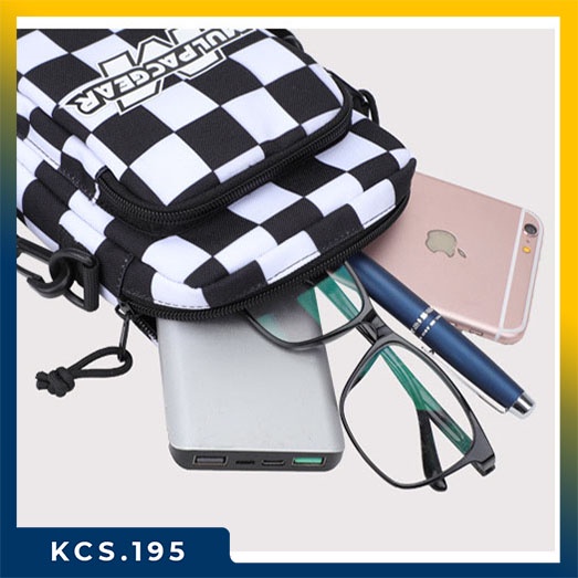 [CHÍNH HÃNG] Túi đeo chéo nam nữ Mulpacgear họa tiết caro đơn giản, phù hợp đi chơi, đi học BG007