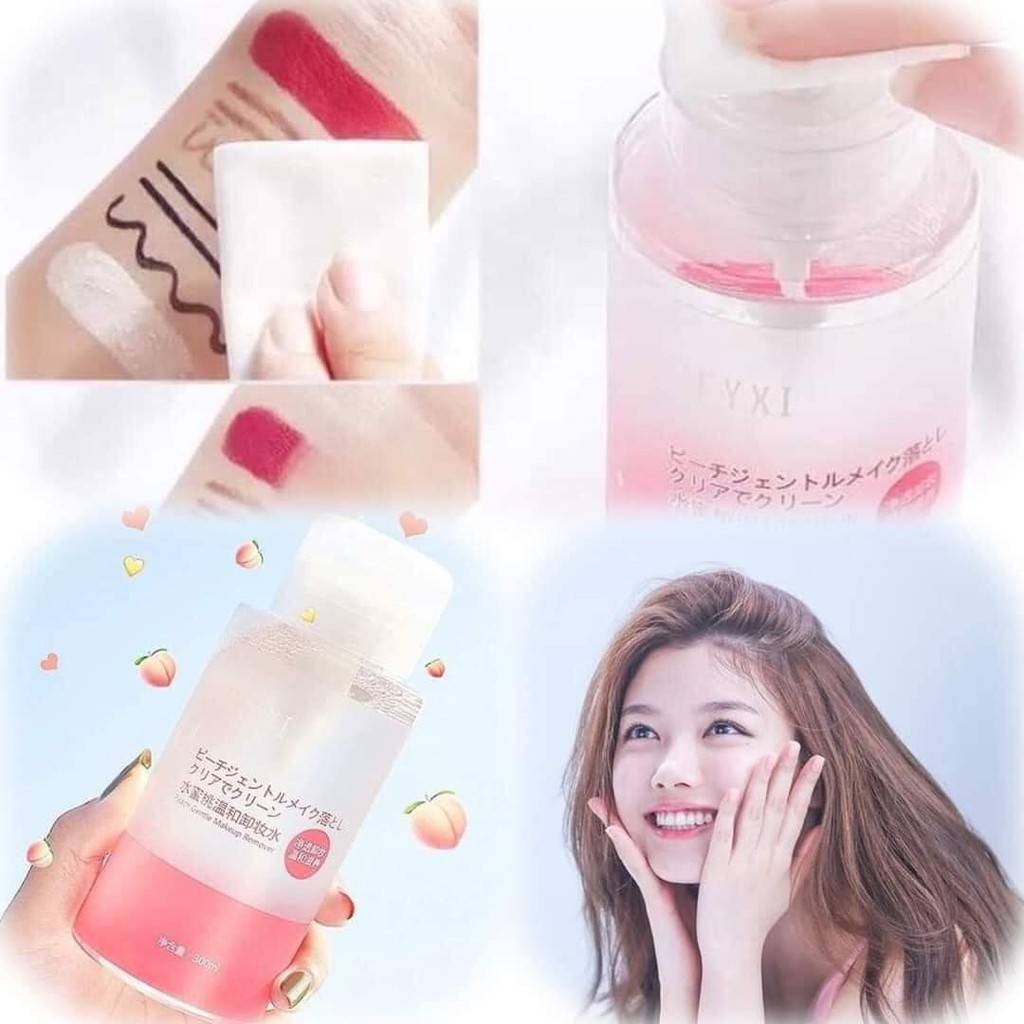 Nước Tẩy Trang HEYXI Đào Peach Gentle Makeup Remover Làm Sạch Dưỡng Ẩm 300ml