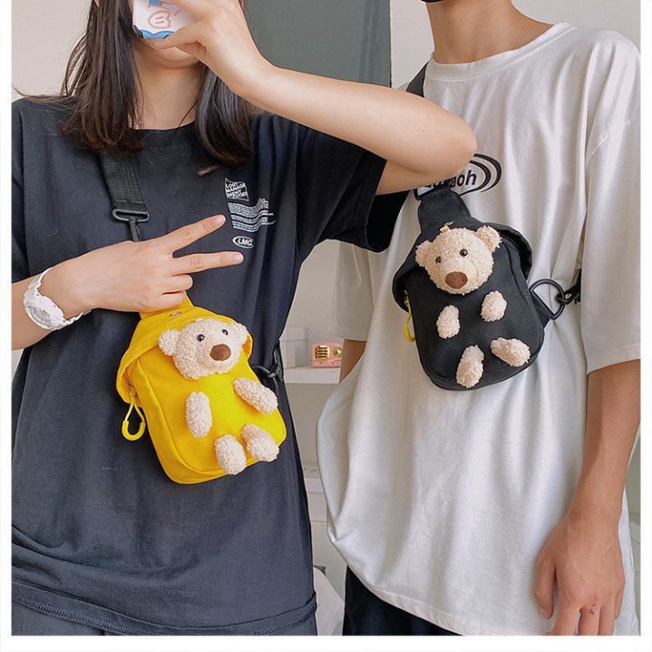 Túi đeo chéo🌈FREESHIP🌈Túi đeo chéo hình gấu nhồi bông phong cách Hàn Quốc | BigBuy360 - bigbuy360.vn