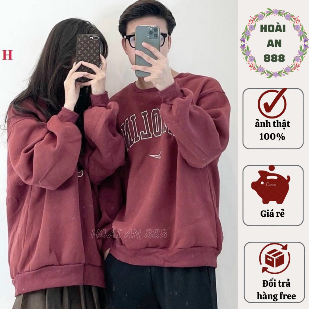 Áo Nỉ Cặp Đôi Nam Nữ Form Rộng, Áo Thu Đông Nam Nữ CAROLIN Nỉ Dày Dặn Hàng Cao Cấp