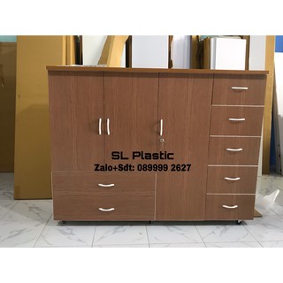 Tủ quần áo trẻ em màu gỗ đỏ cực đẹp FREESHIP
